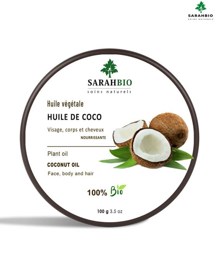huile de coco Bio, cheveux et visage, 100 g - Sarahbio™ - Sarahbio