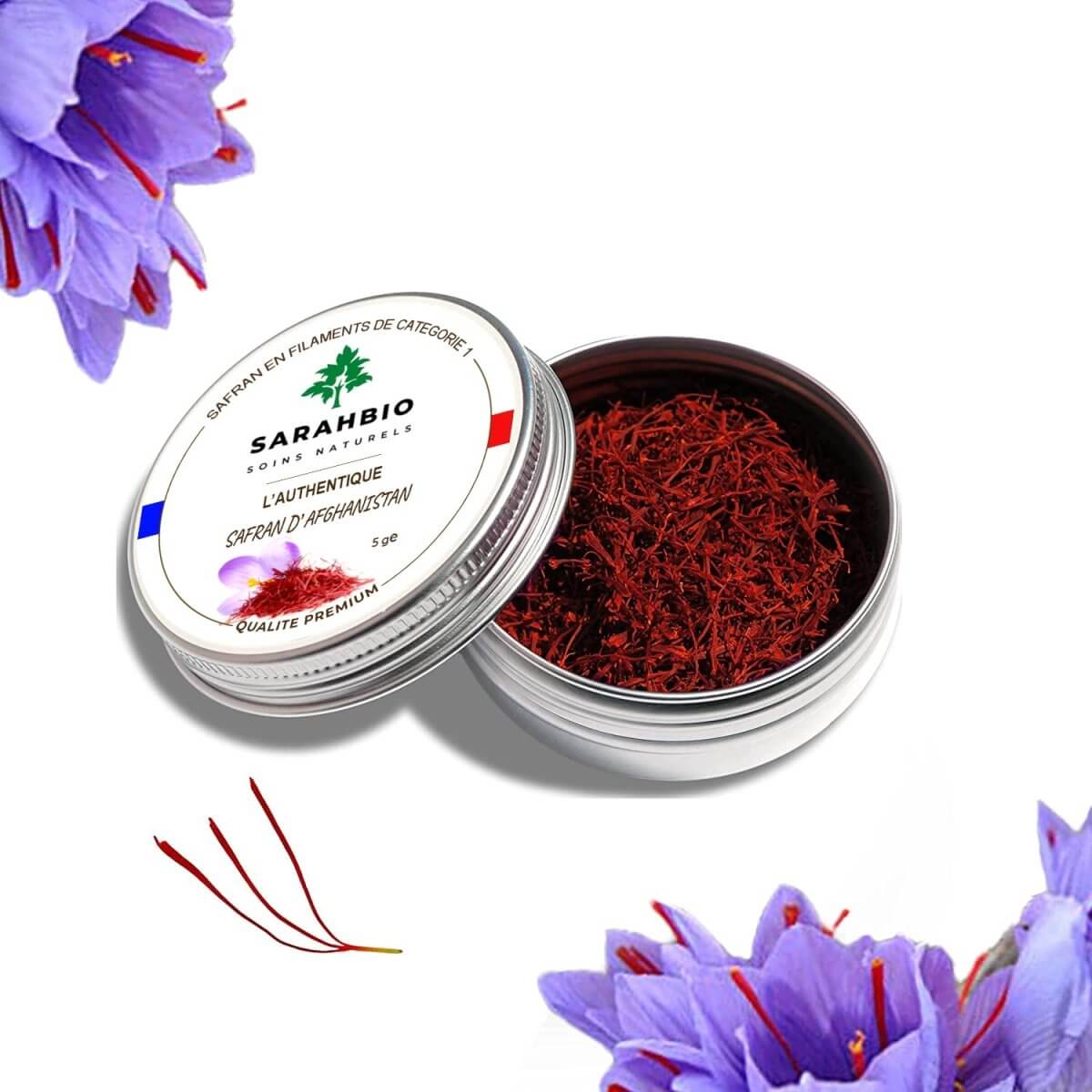 Photo de safran pur en pistils – qualité premium – Sarahbio