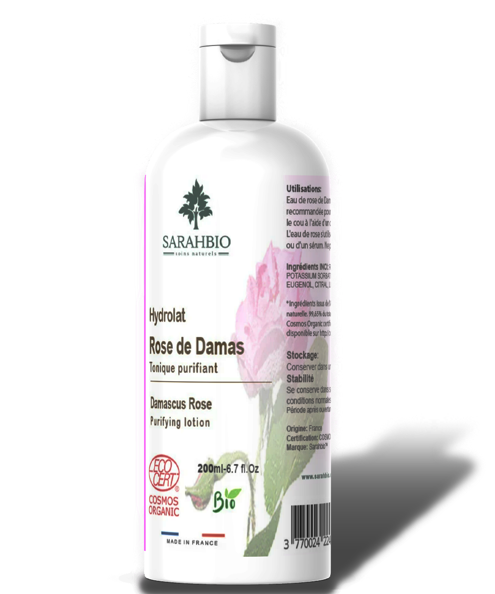 Hydrolat Rose de damas certifie Bio - Sarahbio
